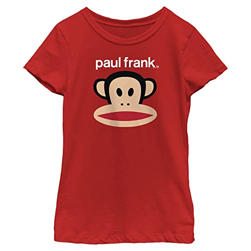 Fifth Sun Paul Frank Julius Head-2 Mädchen-T-Shirt, kurzärmelig, Rot/Ausflug, einfarbig (Getaway Solids), XS von Fifth Sun