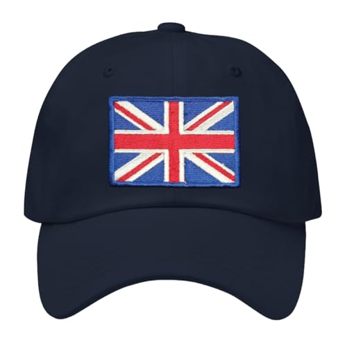 FifthRiver Baseballkappe mit Union Jack-Motiv für Herren und Damen, verstellbar, bestickt, UK-Flagge, Marineblau – blaue Flagge – 6 Paneele, Einheitsgröße FifthRiver Baseballkappe mit Union Jack-Motiv für Herren und Damen, verstellbar, bestickt, UK-Flagge, Marineblau – blaue Flagge – 6 Paneele, Einheitsgröße von FifthRiver