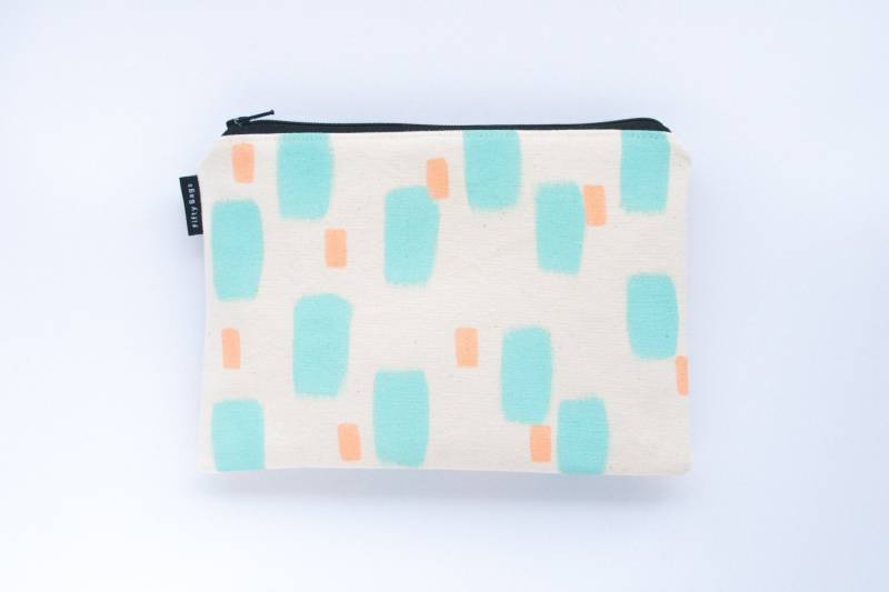 Federmäppchen - Mint Grün, Pastell, Handbemalt, Modern, Abstrakt, Minimal, Skandinavisch, Robust, Original, 100% Baumwolle Federmäppchen - Mint Grün, Pastell, Handbemalt, Modern, Abstrakt, Minimal, Skandinavisch, Robust, Original, 100% Baumwolle von Fiftybags