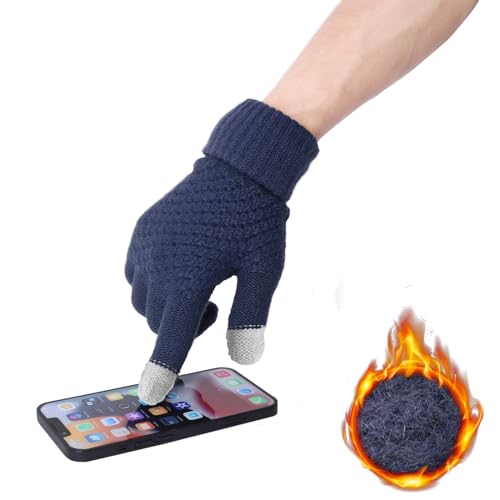 Figarge Winter Touchscreen Handschuhe, Warme Strick Handschuhe Verdickte Winterhandschuhe Stretch Strick Fingerhandschuhe für Damen und Herren von Figarge