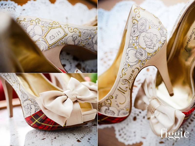 Reserviert Brautschuhe Handbemalt "Mcqueen Tartan" Reserviert Brautschuhe Handbemalt "Mcqueen Tartan" von FiggieShoes