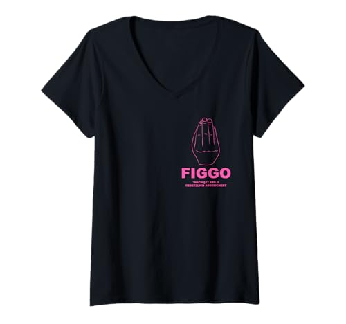 Damen Figgo Ficko - gesetzlich abgesichert T-Shirt mit V-Ausschnitt Damen Figgo Ficko - gesetzlich abgesichert T-Shirt mit V-Ausschnitt von Figgo Ficko
