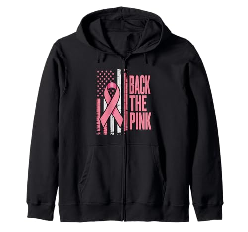 Back The Pink US Flag Brustkrebsbewusstsein Damen Herren Kinder Kapuzenjacke von Fight Cancer