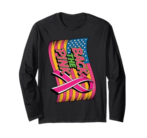 Back The Pink US Flag Brustkrebsbewusstsein Damen Herren Kinder Langarmshirt von Fight Cancer