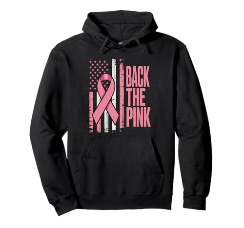 Back The Pink US Flag Brustkrebsbewusstsein Damen Herren Kinder Pullover Hoodie von Fight Cancer