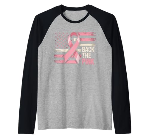 Back The Pink US Flag Brustkrebsbewusstsein Damen Herren Kinder Raglan von Fight Cancer