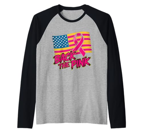Back The Pink US Flag Brustkrebsbewusstsein Damen Herren Kinder Raglan von Fight Cancer