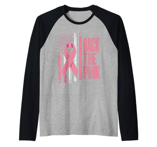 Back The Pink US Flag Brustkrebsbewusstsein Damen Herren Kinder Raglan von Fight Cancer