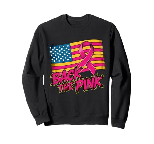 Back The Pink US Flag Brustkrebsbewusstsein Damen Herren Kinder Sweatshirt von Fight Cancer