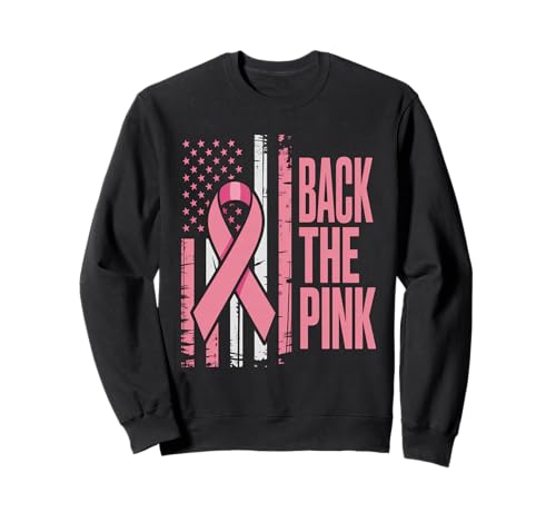 Back The Pink US Flag Brustkrebsbewusstsein Damen Herren Kinder Sweatshirt von Fight Cancer