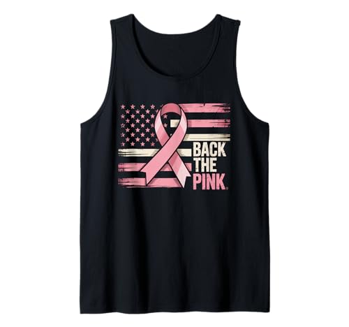 Back The Pink US Flag Brustkrebsbewusstsein Damen Herren Kinder Tank Top von Fight Cancer