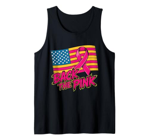 Back The Pink US Flag Brustkrebsbewusstsein Damen Herren Kinder Tank Top von Fight Cancer