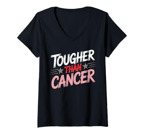 Damen Härter als Krebs T-Shirt mit V-Ausschnitt von Fight Cancer