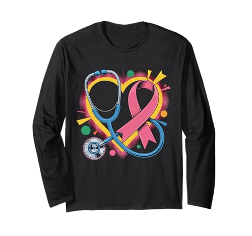 Rosa Stethoskop Krankenschwester Medizinisches Brustkrebs-Bewusstsein Frauen Langarmshirt von Fight Cancer