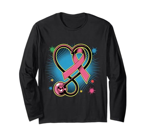 Rosa Stethoskop Krankenschwester Medizinisches Brustkrebs-Bewusstsein Frauen Langarmshirt von Fight Cancer