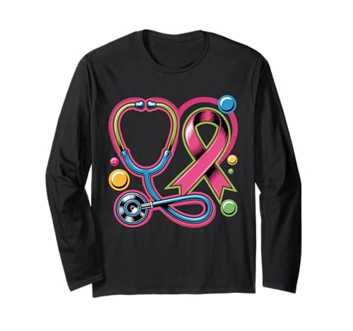 Rosa Stethoskop Krankenschwester Medizinisches Brustkrebs-Bewusstsein Frauen Langarmshirt von Fight Cancer