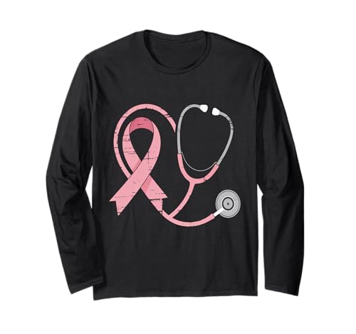 Rosa Stethoskop Krankenschwester Medizinisches Brustkrebs-Bewusstsein Frauen Langarmshirt von Fight Cancer