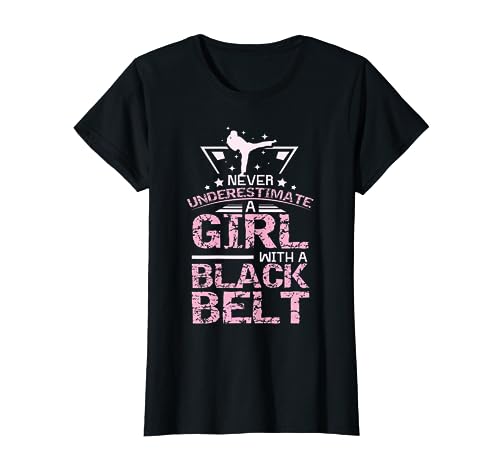 Black Belt Karate Taekwondo Girl T-Shirt von Fight Girls Design für Frauen