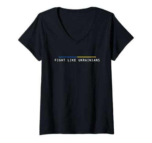 Damen Kämpfe wie Ukrainer T-Shirt mit V-Ausschnitt Damen Kämpfe wie Ukrainer T-Shirt mit V-Ausschnitt von Fight Like Ukrainians