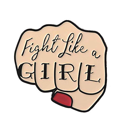 Damen-Anstecker Pin mit Slogan Fight Like A Girl – Metall emailliert – 3 x 3 cm von Fight Like a Girl