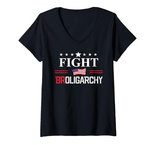 Damen Fight Oligarchy Resist Fascism No Kings Anti Fascism Protest T-Shirt mit V-Ausschnitt Damen Fight Oligarchy Resist Fascism No Kings Anti Fascism Protest T-Shirt mit V-Ausschnitt von Fight Oligarchy Shirts,Anti Oligarchy Shirt,Resist