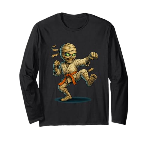 Halloween Mama Karate Langarmshirt Halloween Mama Karate Langarmshirt von Fighting Sports Halloween Apparel Co