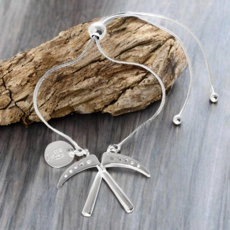 Karate Kama Doppelschieber Armband - Handgefertigt Aus Sterling Silber 5 Gramm von FightingSpiritShop