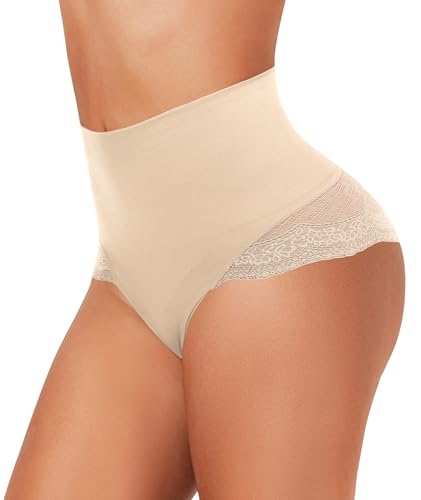 Figninget Bauchweg Unterhose Damen Miederhose Spitze String Slips Tanga Shapewear Stark Formend Bauch Weg Bauchkontrolle Unterwäsche von Figninget