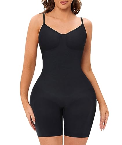 Figninget Shapewear Damen Bauchweg Body Shaper Damen Miederbody Stark Formend Bodysuit Women Shapewear Bodysuit Shapewear Body Shaping Body-Schwarz von Figninget