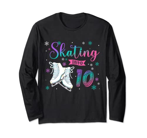 Eislauf-Rollschuh zum 10. Geburtstag, Party, Mädchen, Familie Langarmshirt Eislauf-Rollschuh zum 10. Geburtstag, Party, Mädchen, Familie Langarmshirt von Figure Skating Ice Skate Birthday