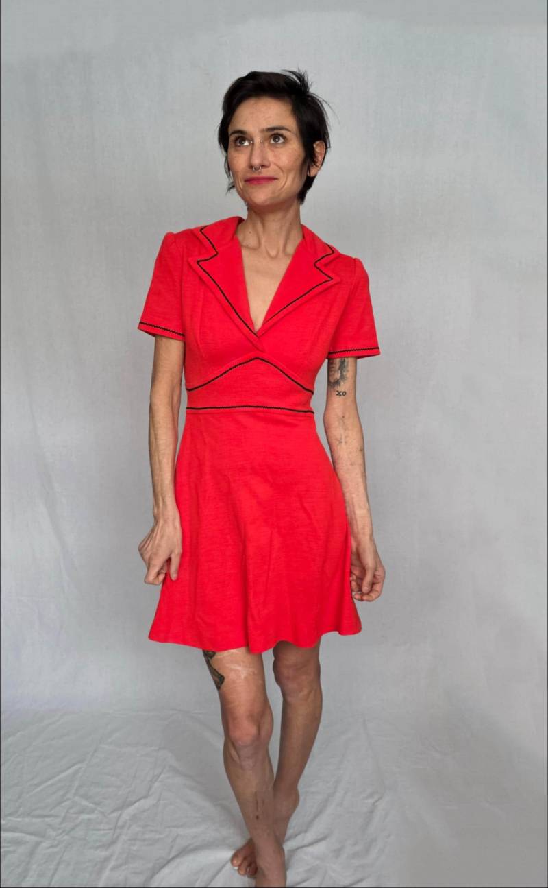 1970Er Jahre Pretty Talk Mini Kleid, Rot | Vintage Retro Fit von Figure8Vintage