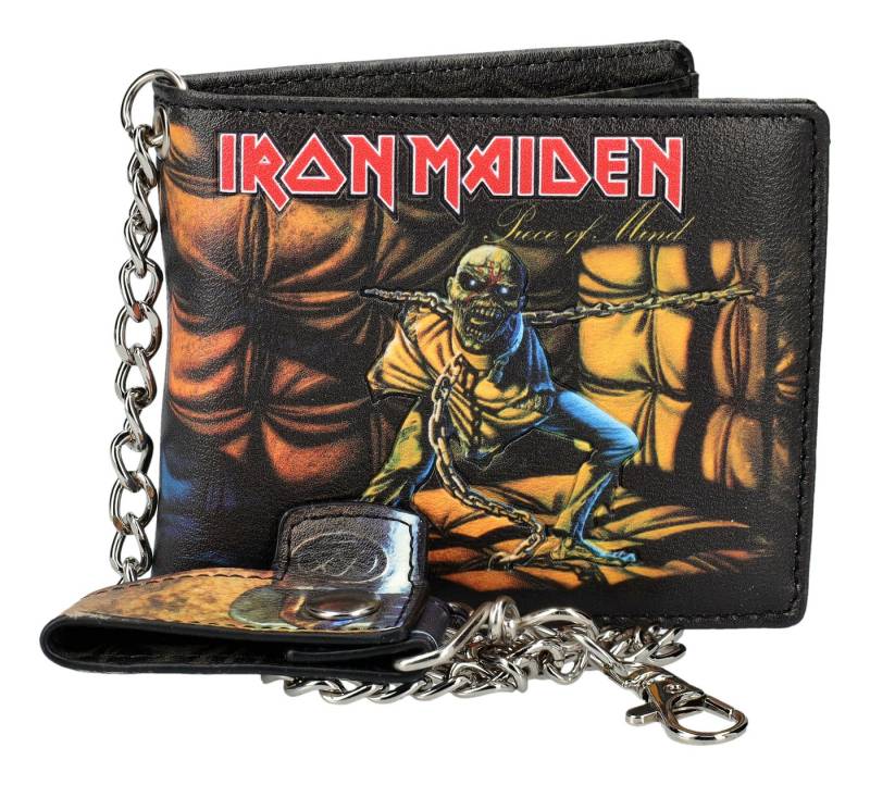 Figuren Shop GmbH Geldbörse Iron Maiden Geldbeutel – Eddie in Ketten Fan Wallet mit Kette 9,5 cm von Figuren Shop GmbH