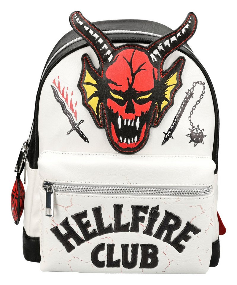 Figuren Shop GmbH Rucksack Stranger Things Rucksack – Hellfire Club Tasche mit Logo 29 cm Merch, Offiziell lizenziertes Merchandise Stanger Things von Figuren Shop GmbH