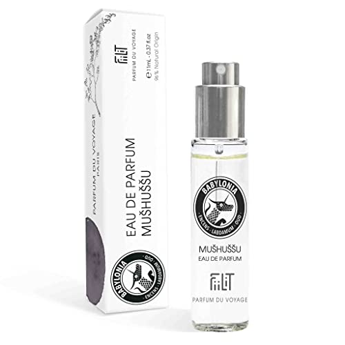 Eau de Parfum Natürlicher Mussususu, Babylonia, 11 ml – FiiLiT – für Frauen und Männer – Zerstäuber nachfüllbar – Räucherstäbchen Labdamum Oud Leder – orientalisch von FiiLiT parfum du voyage