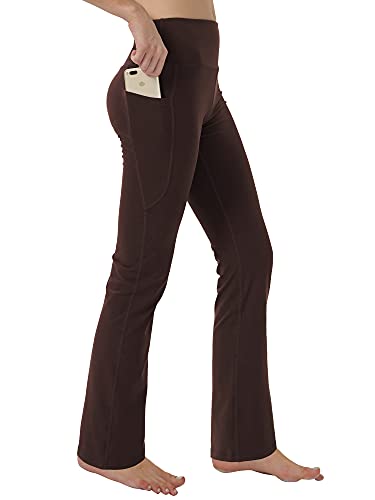 Fiita Damen High Waist Bootcut Yoga Hose mit Taschen Bauchkontrolle Workout Laufhose Lange Bootleg Flare Hose in Braun Large Fiita Damen High Waist Bootcut Yoga Hose mit Taschen Bauchkontrolle Workout Laufhose Lange Bootleg Flare Hose in Braun Large von Fiita