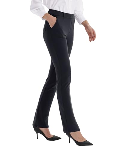 Fiita Damen Yogahosen Gerade Geschnittene Für Yoga Trainingshosen weites Bein bunt yogahose Damen lang 4 Hosentaschen in schwarz 3X-Large von Fiita