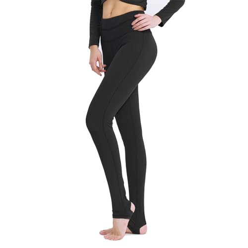 Fiita Women's High Waist Stirrup Leggings Tights Gym Workout Pants für Yoga Dance Ballet Skating in Schwarz Small Size von Fiita