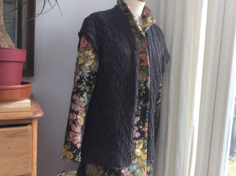 Jacke, Weste, Ärmellos, Braun, Baumwolle, Leinen, Gestrickt Jacke, Weste, Ärmellos, Braun, Baumwolle, Leinen, Gestrickt von Fijnvandraat