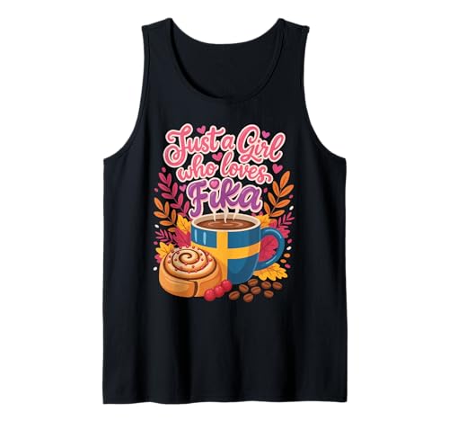 Nur EIN Mädchen, das Fika liebt Tank Top von Fika Coffee Swedish Scandinavian