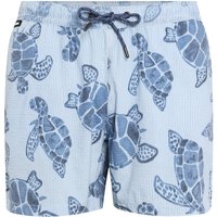 Fil Noir Badehose in Seersucker-Qualität mit Turtle-Print von Fil Noir