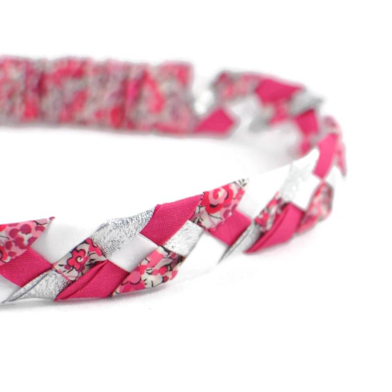Liberty Emma Und Georgina Geflochtenes Stirnband Rosa Weiß Silber Mädchen Frau Kind Frisur von FilGoodCreations