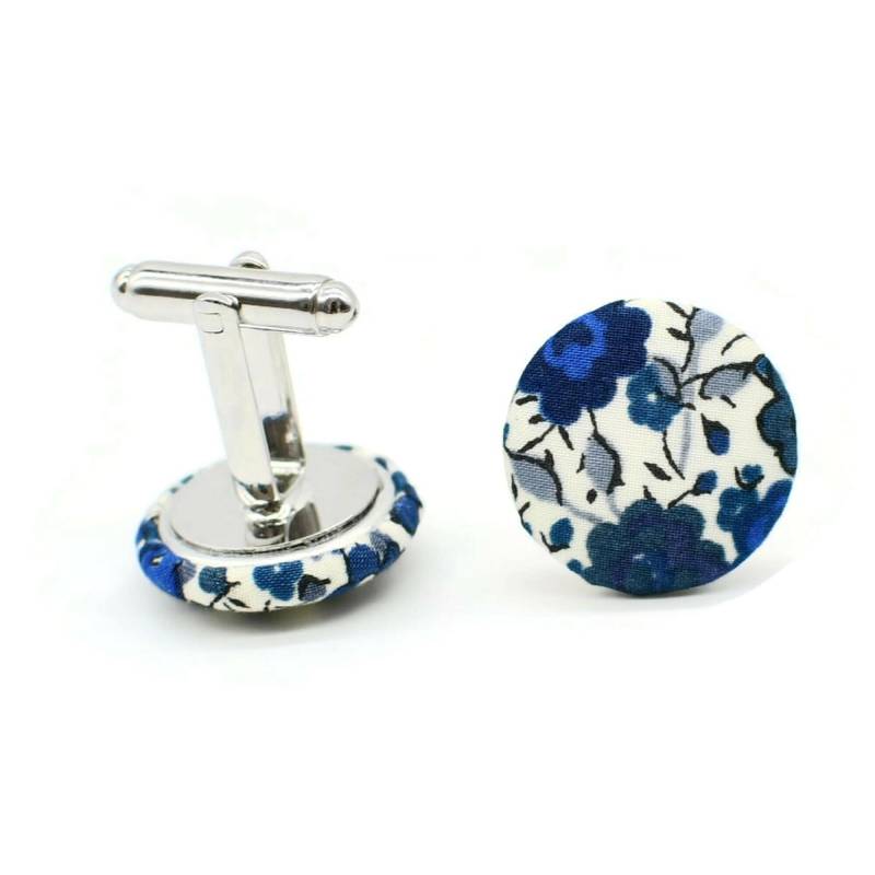Manschettenknöpfe Mit Kleinen Blauen Blumen Von Liberty Emma Und Georgina von FilGoodCreations