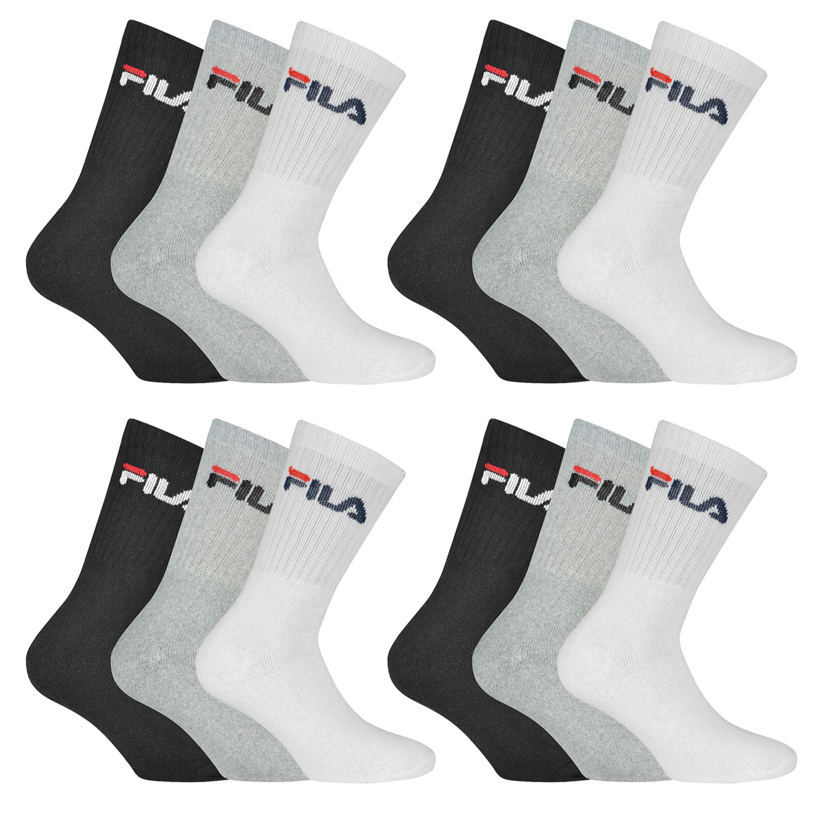 12 Paar Fila Herren Sportsocken Tennissocken Socken F9505 von Fila