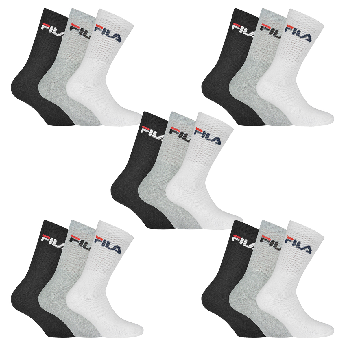 15 Paar Fila Herren Sportsocken Tennissocken Socken F9505 von Fila