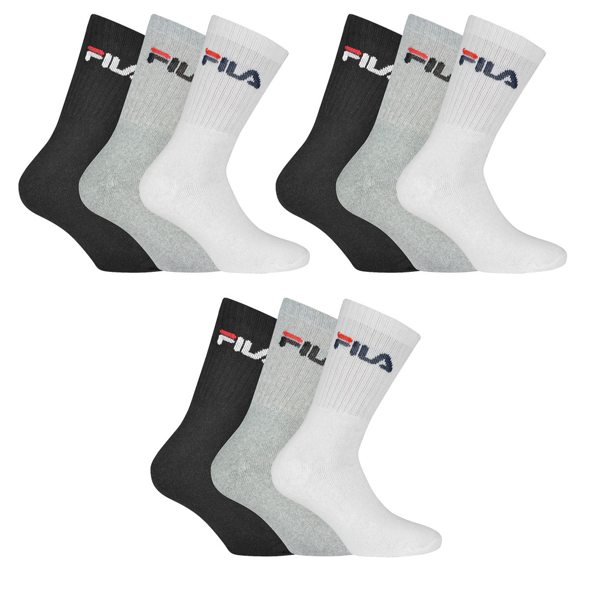 9 Paar Fila Herren Sportsocken Tennissocken Socken F9505 von Fila