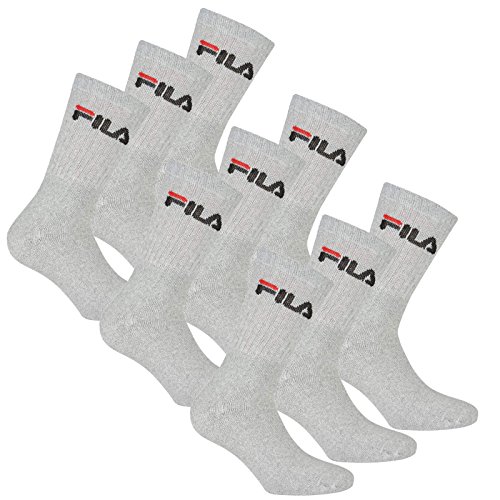 FILA 6 Paar Socken, Frottee Tennissocken mit Logobund, Unisex (2x 3er Pack) (Grau, 39-42 (6-8 UK)) von FILA