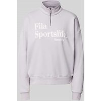 FILA Oversized Sweatshirt mit Stehkragen Modell 'LACHY' in Flieder, Größe M von Fila