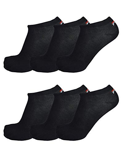 FILA® 6 Paar Socken, Invisible Sneakers Unisex, 35-46 Einfarbig - (43-46 (9-11 UK), Schwarz) von FILA