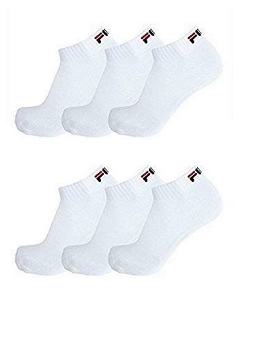 FILA® 6 Paar Socken Quarter Sneakers Unisex, 35-46 Trainer Socks, Einfarbig (43-46 (9-11 UK), Weiß) von FILA