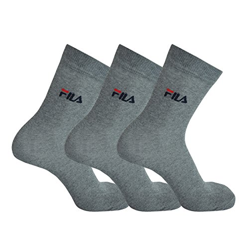 FILA 3 Paar Strümpfe Socken Set Street Sport Socks Unisex 35-46 - mehrere Farben: Farbe: Grau | Größe: 43-46 (9-11 UK) von FILA